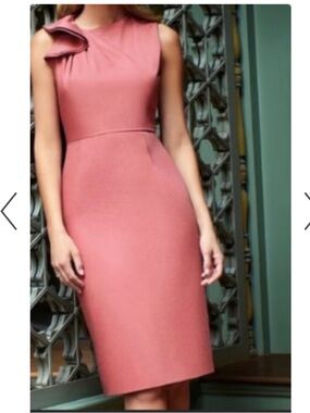 ANTONIO MELANI Rose Sleeveless Sheath Dress with Shoulder Ruffle
